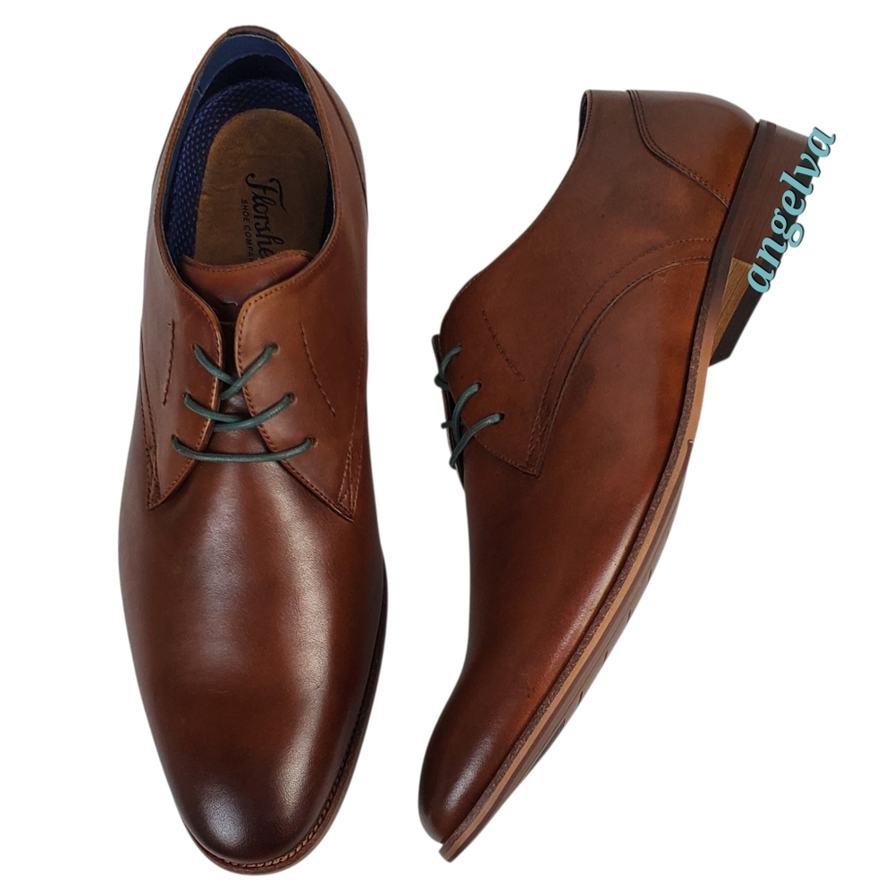 New Florsheim 13 M flex plain toe oxford shoes cognac leather preppy academia